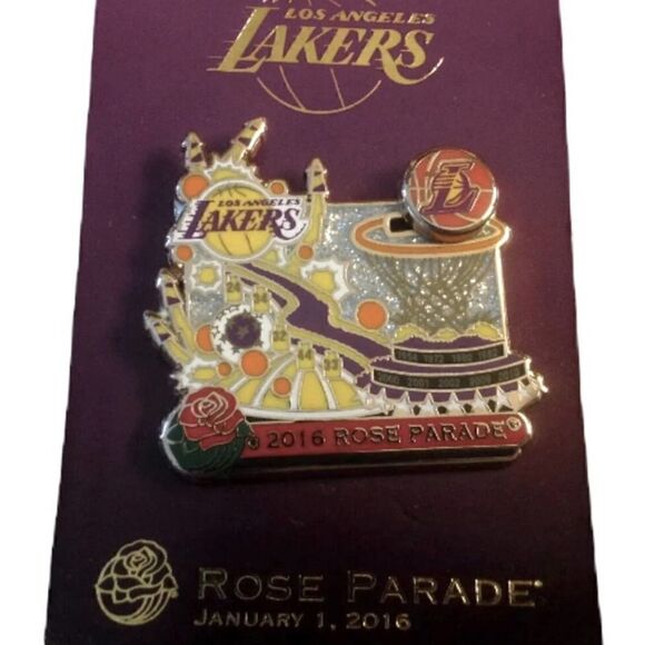 New 2016 Los Angeles LAKERS Rose Parade  Exclusive Season Holders PIN - Picture 1 of 5